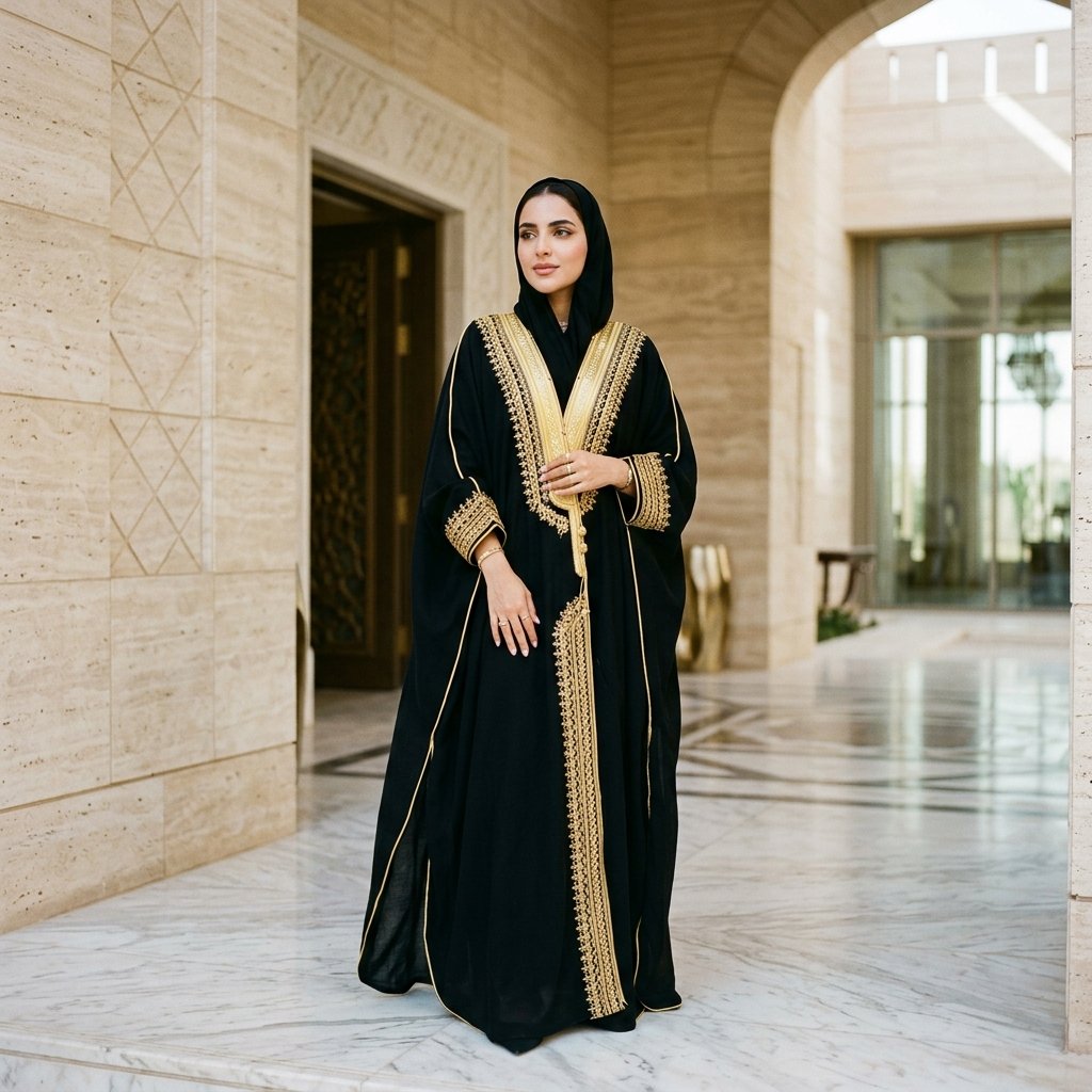 عباية بشت بتطريز ذهبي